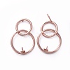 Brass Stud Earring Findings EJEW-L234-50RG-2