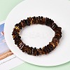 Natural Amber Beaded Stretch Bracelets for Men Women BJEW-T018-18-1