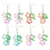 Acrylic Flower Dangle Earrings EJEW-MZ00588-2