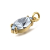Horse Eye Brass with Glass Charms KK-G525-04G-02-2