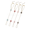 Alloy Enamel Flower Link Ring Bracelets BJEW-JB13261-2