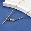 1MM Brass Round Snake Chain Adjustable Slider Necklaces NJEW-M108-29G-1