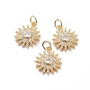 Brass Micro Pave Cubic Zirconia Pendants ZIRC-G163-16G-1