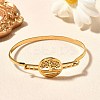 201 Stainless Steel Flat Round Link Bangles for Women LS-BJEW-R014-01G-01-2
