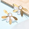 Flower 304 Stainless Steel Stud Earrings EJEW-C142-05G-1