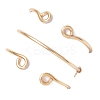 3Pcs Copper Wire Wrapped Gemstone Faceted Round Bead Finger Rings for Women RJEW-JR00887-7