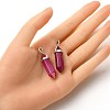 2Pcs Natural Agate Dyed Double Terminated Pointed Pendants G-YW0002-05E-4