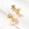 Bowknot Brass Micro Pave Cubic Zirconia Stud Earrings EJEW-B148-07C-G-3