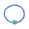 8Pcs Glass Seed Beaded & Synthetic Turquoise Turtle Beaded Stretch Bracelets Set for Women BJEW-MZ00319-3