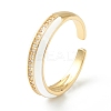 Brass Micro Pave Clear Cubic Zirconia Cuff Rings RJEW-H546-08-2