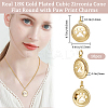 10Pcs Brass Micro Pave Cubic Zirconia Pendants KK-BBC0010-78-2