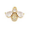 Brass Micro Pave Clear Cubic Zirconia Charms CU-CBAD306-07G-1