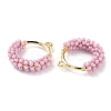 Brass Ring with Seed Beaded Pendants GLAA-K060-06G-02-2