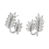 Rack Plating Leaf Brass Stud Earrings EJEW-N055-30P-RS-1