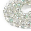 Transparent Electroplate Glass Beads Strands EGLA-F154-FR02-3