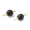 Dyed Natural Agate Faceted Round Connector Charms KK-C097-04G-04-2