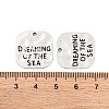 Hammered Square Carved Word Dreaming of the Sea Tibetan Style LS-PALLOY-A15333-AS-2
