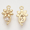 Brass Micro Pave Clear Cubic Zirconia Pendants KK-T054-16G-B-01-NF-2
