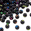 Black Craft Acrylic Beads SACR-TAG0001-02-2