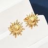 Ion Plating(IP) 304 Stainless Steel Sun Stud Earrings for Women EJEW-F300-10G-4