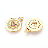 Brass Micro Pave Cubic Zirconia Pendants KK-N265-32G-2