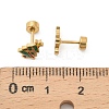 Christmas 304 Stainless Steel Stud Earrings EJEW-A144-01A-G-3