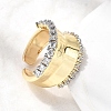Brass Micro Pave Clear Cubic Zirconia Cuff Rings RJEW-H262-03G-2
