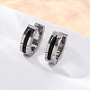 304 Stainless Steel with Enamel Hoop Earrings EJEW-M001-21A-P-1