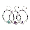 Natural Fluorite Round & Synthetic Non-magnetic Hematite & White Shell Beaded Bracelets for Women BJEW-K251-02B-1