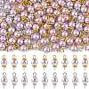 96Pcs 2 Style Glass Pearl Connector Charms PALLOY-FS00064-1