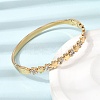 304 Stainless Steel Crystal Rhinestone Flower Hinged Cuff Bangles for Women SA-CBA61B8-12G-2