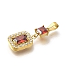 Ion Plating(IP) 304 Stainless Steel Micro Pave Cubic Zirconia Pendants STAS-H228-03G-04-2