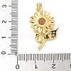 Brass Micro Pave Cubic Zirconia with Resin Pendants KK-G517-05G-02-3