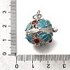 Brass with Enamel Bead Cage Pendants KK-M313-42P-01-3