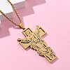 201 Stainless Steel Religion Pendant Necklaces NJEW-Z058-04G-2
