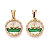 304 Stainless Steel & Enamel Pendants STAS-T072-75B-G-1