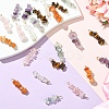 24Pcs 12 Styles Natural Quartz Crystal & Rose Quartz & Tiger Eye & Amethyst & Fluorite & Red Aventurine Pendants & Links Connector Charms PALLOY-YW00048-4