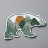Polar Bear with Scenery Computerized Embroidery Cloth Iron on/Sew on Patches DIY-WH0409-15D-1