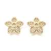 Brass Micro Pave Clear Cubic Zirconia Bead Caps KK-Q071-05G-02-1