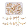 Beadthoven 16 Pcs 8 Styles Brass Micro Pave Cubic Zirconia Links Connectors & Pendants KK-BT0001-08-8