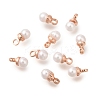 Brass ABS Imitation Pearl Pendants KK-B121-01RG-1
