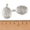 Floral Embossed Brass Locket Pendants KK-CBA7157-01P-3