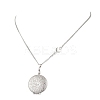316 Stainless Steel Heart Oval Flat Round Locket Pendant 304 Stainless Steel Twisted Chain Necklaces NJEW-JN05839-4