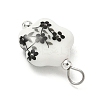 Handmade Printed Porcelain Pendants PALLOY-JF04401-01-4
