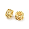 Brass Micro Pave Cubic Zirconia European Beads KK-H452-20G-1