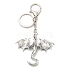 Dragon Alloy Rhinestone Pendant Keychains LS-KEYC-G065-01G-2