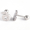 Tarnish Resistant 201 Stainless Steel Barbell Cartilage Earrings EJEW-R147-23-4