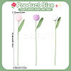 9Pcs 3 Colors Polyester with Iron Wire Artificial Tulip Flower AJEW-SC0031-42B-2