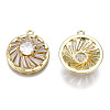 Brass Clear Cubic Zirconia Pendants ZIRC-S069-006G-2