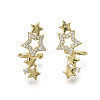 Brass Micro Pave Clear Cubic Zirconia Cuff Earrings EJEW-R114-020G-NF-1